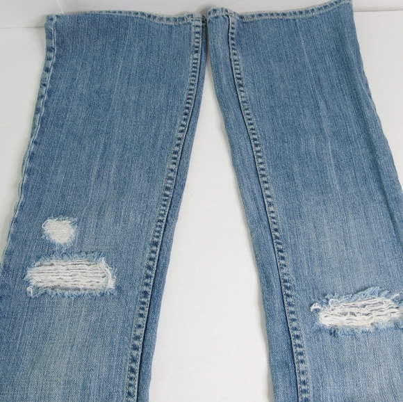 PINK Light Wash Straight Destroyed Low Rise Jeans - Picture 4 of 8